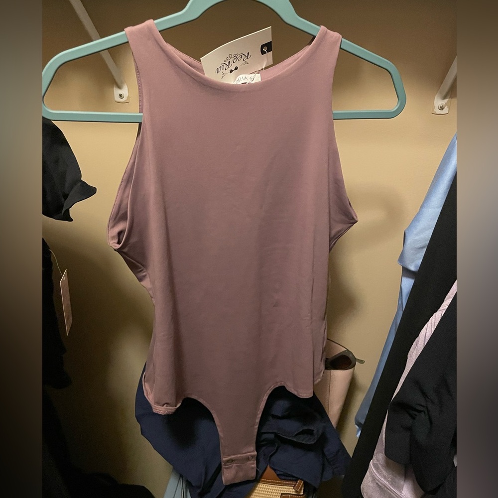 Mauve body sculpting bodysuit